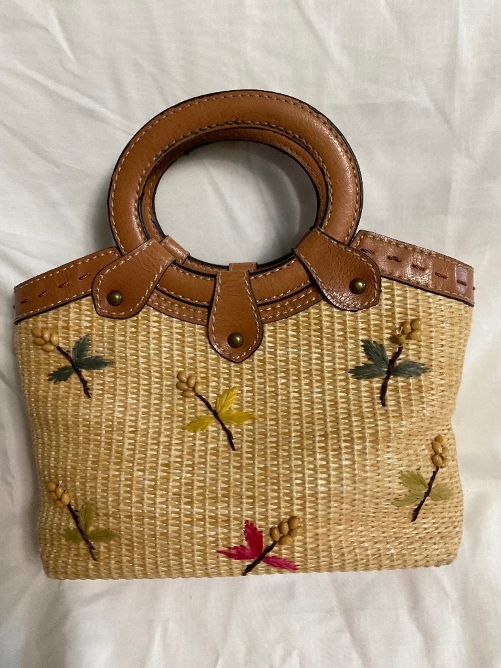 Vintage Fossil straw purse
